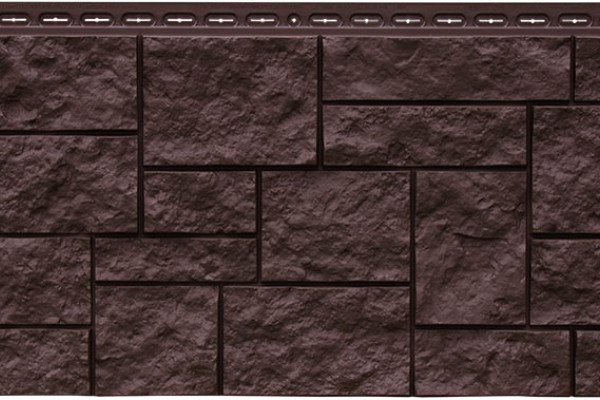 Фасадная панель Grand Line Дикий камень Стандарт коричневая