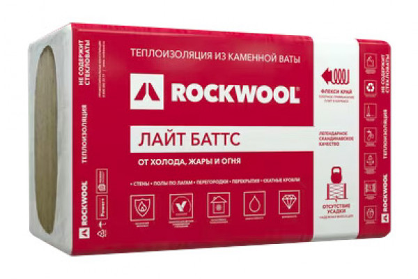 Утеплитель RockWool Лайт Баттс 1000х600х100 (5 плит, 0,3м3)
